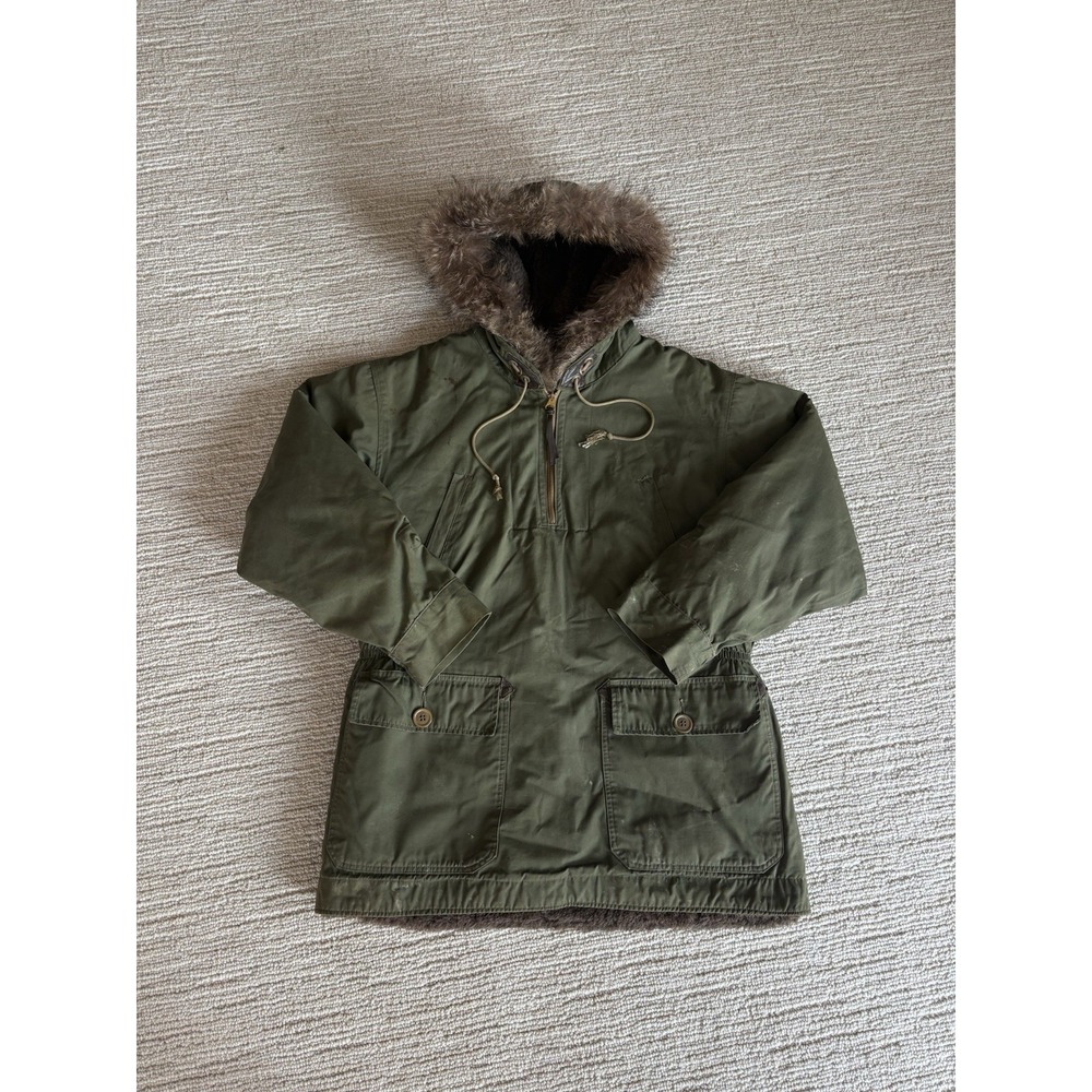 VTG 40s WWII USAAF Type D-2 Mechanic's Smock Parka W/ Alpaca Liner Aero Leather